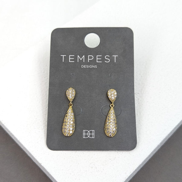 Crystal encrusted drop earrings