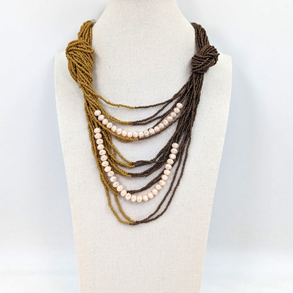 Luxe beaded multistrand necklace