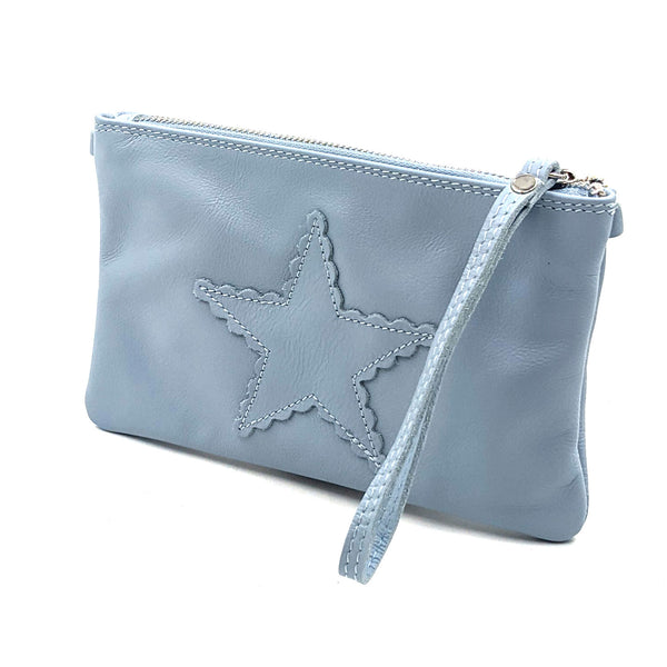 Real Italian leather star purse with cross body strap