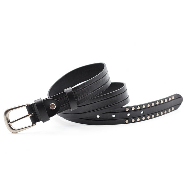 Unisex vintage style belt with ridge and stud work
