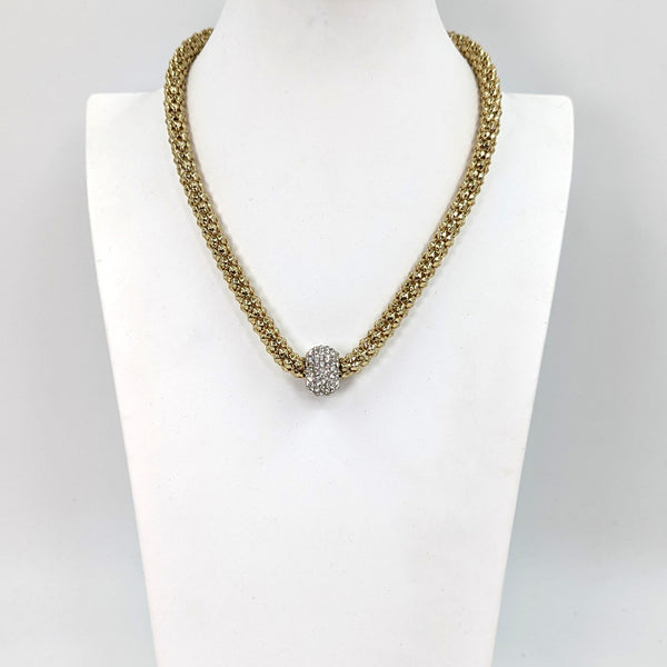 Classic crystal donut feature necklace