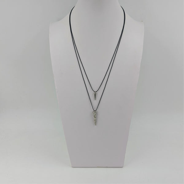 Contemporary double strand delicate cone pendant necklace