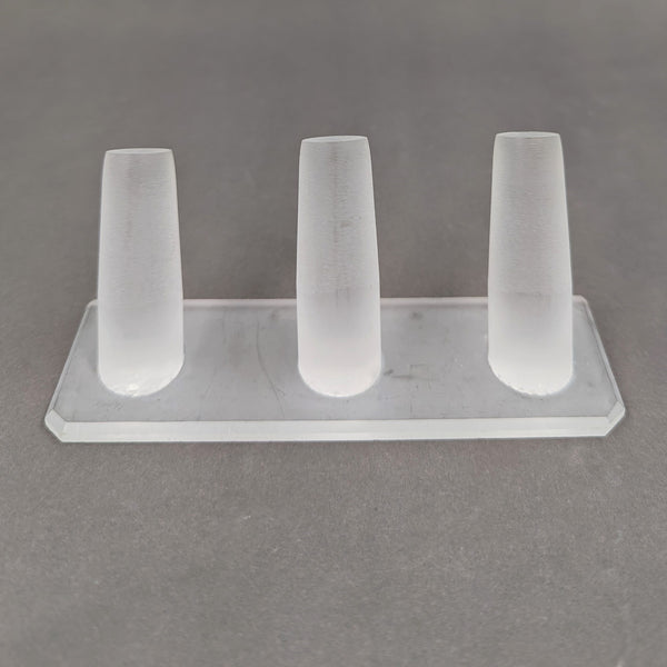 Frosted Perspex triple tube ring stands