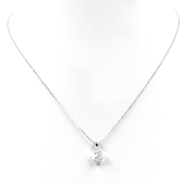 Platinum plated delicate necklace with crystal