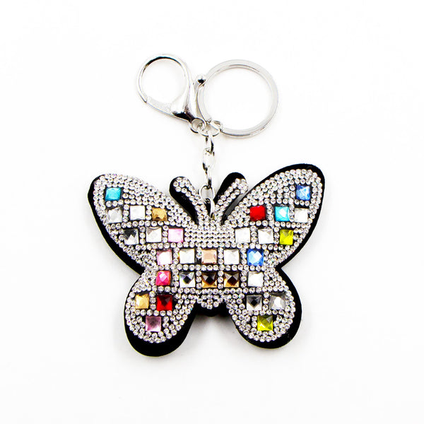 Colourful crystal butterfly key ring