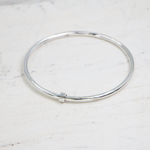 925 Silver bangle with little silver spinner - Size W6.5