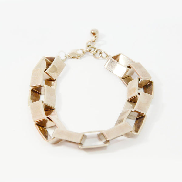 Rectangle link bracelet with clasp