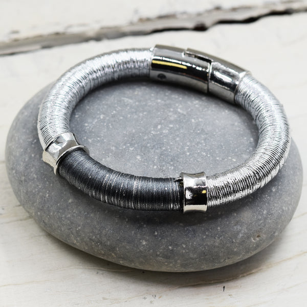 2 tone simple silver bracelet