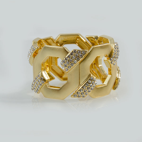 Contemporary chunky stretchy bracelet with diamante detail