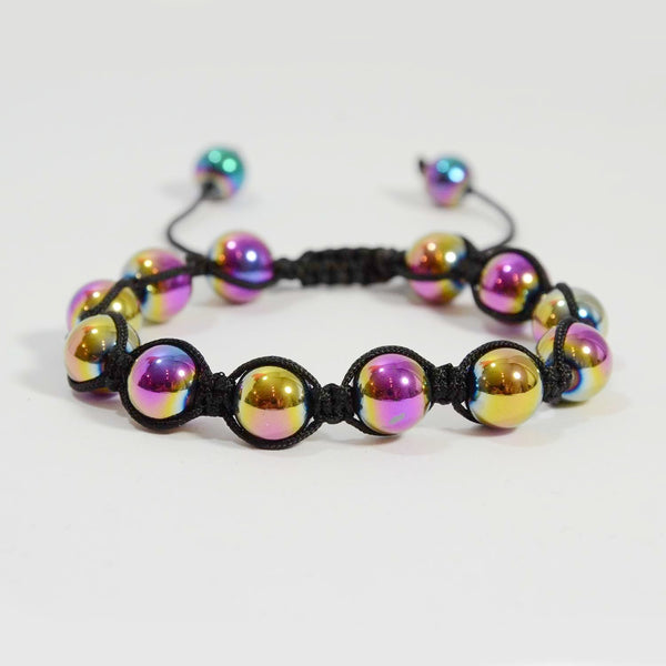 Rainbow shamballa style bracelet