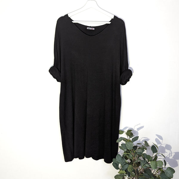 Cosy v-neck plain dress/long length top (M-L)