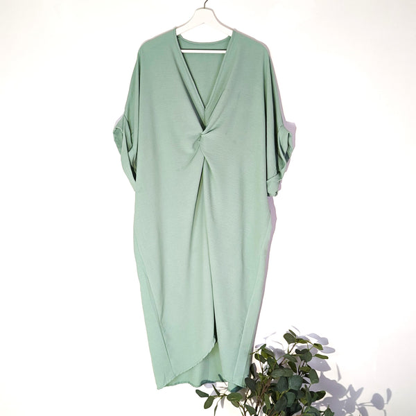 Twist front plain roomy dress (M-XL)