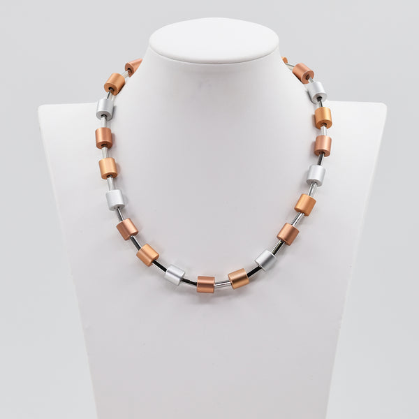 High quality cylindrical necklace with tube spacers