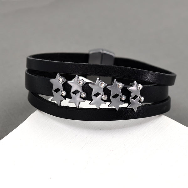 Multi star cuff bracelet with magnetic clasp
