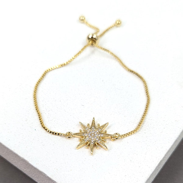 Crystal starburst motif friendship bracelet