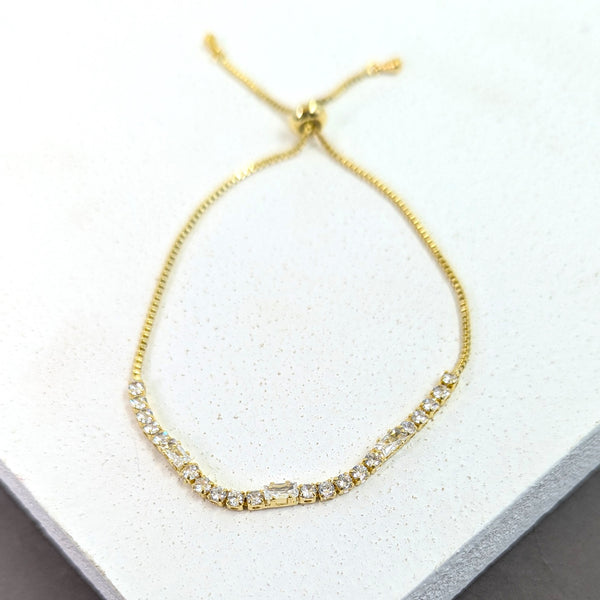 Triple baguette in crystal friendship bracelet