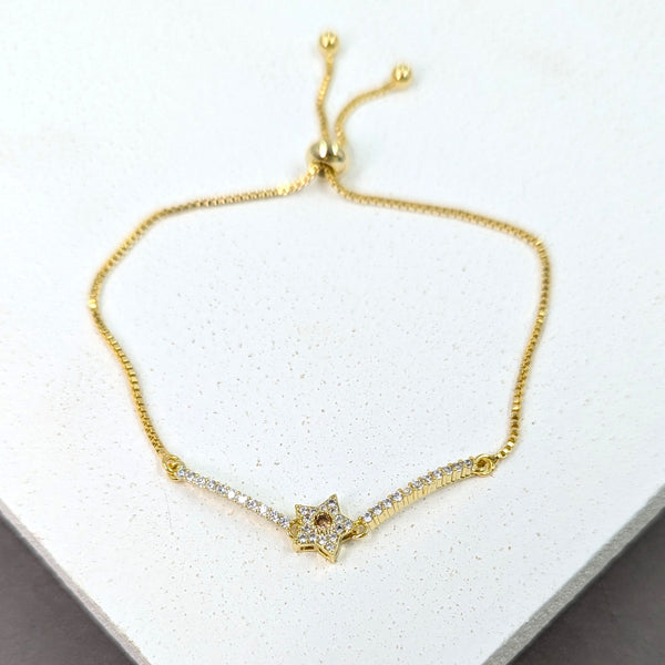 Crystal encrusted mini star and bars friendship bracelet