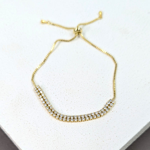 Two line crystal friendship bracelet