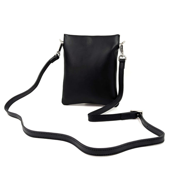 Smooth luxe leather crossbody with silver hardware
