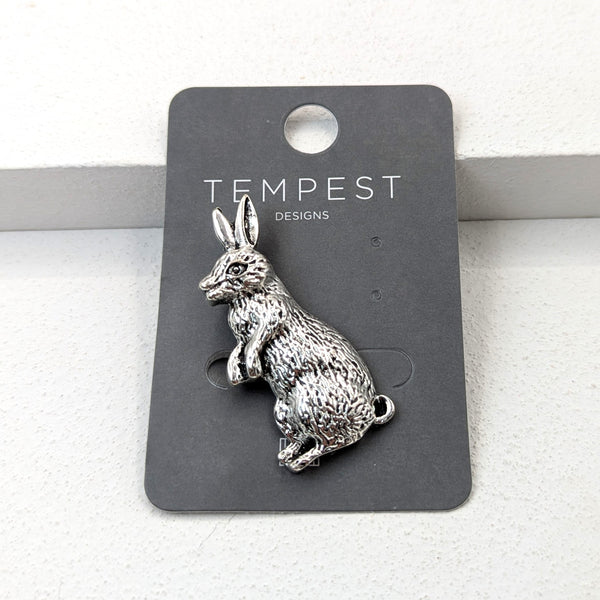 Whimsical wild rabbit brooch