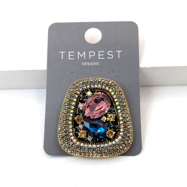 Multi crystal vintage brooch