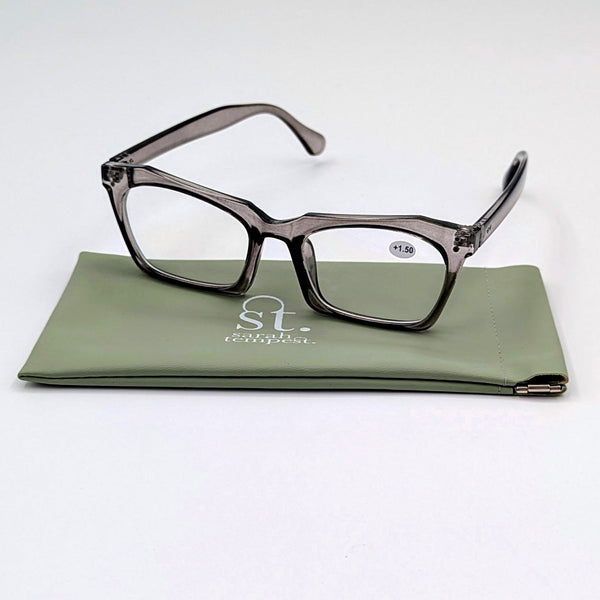 Classic elegant clear grey reading glasses