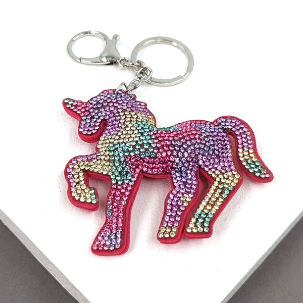 Crystal unicorn keyring