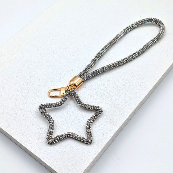 Open star crystal keyring
