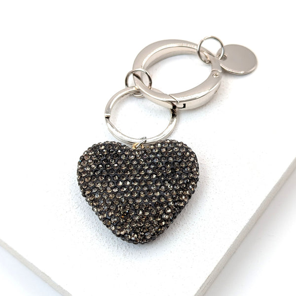 Crystal heart keyring