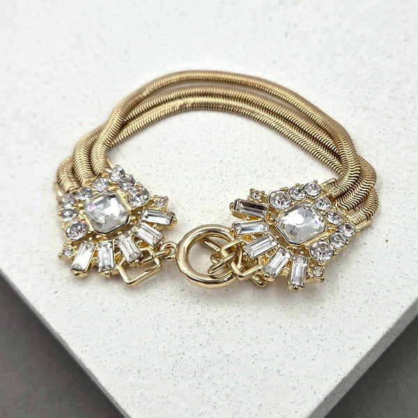 Multistrand crystal bracelet