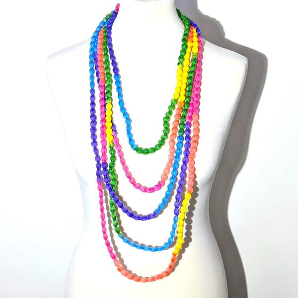 Multistrand super lightweight fabric bead  like necklace