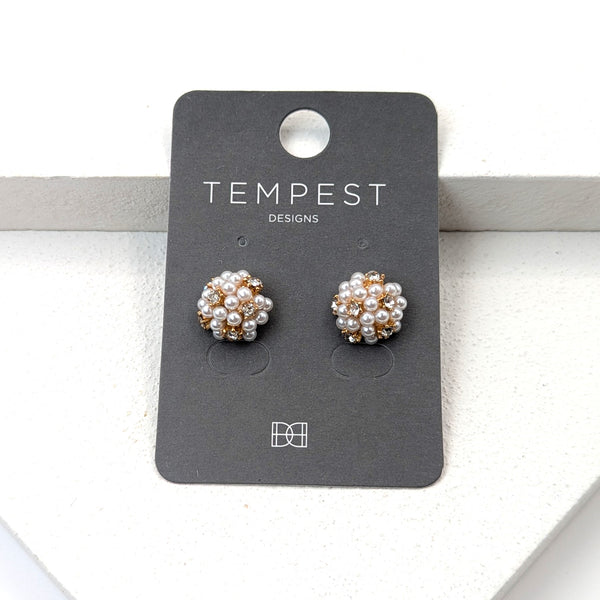 Small pearl encrusted earrings