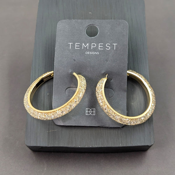 Encased crystal hoop earrings