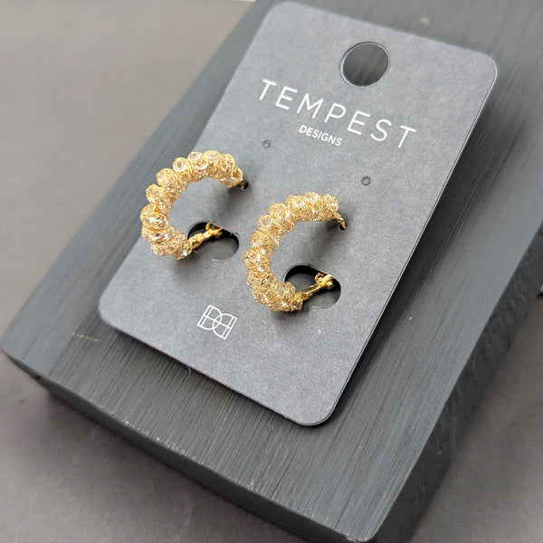 Crystal wrapped hoop earrings