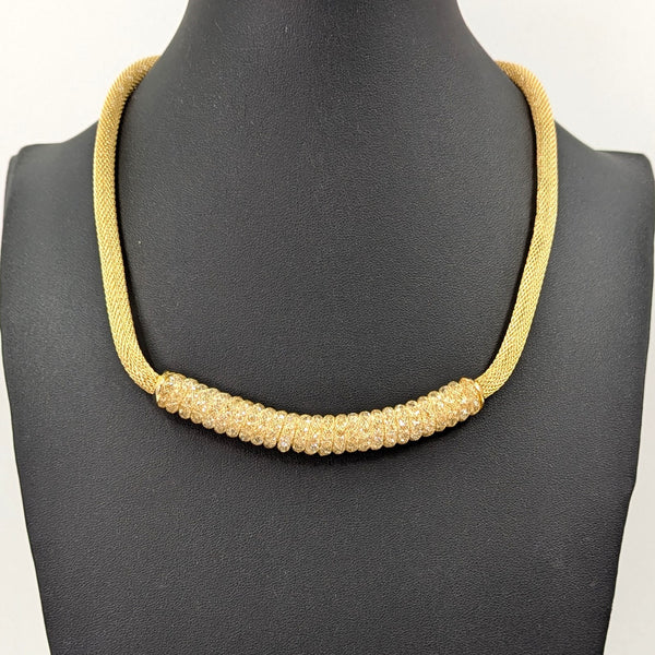 Wrap around crystals on mesh style necklace