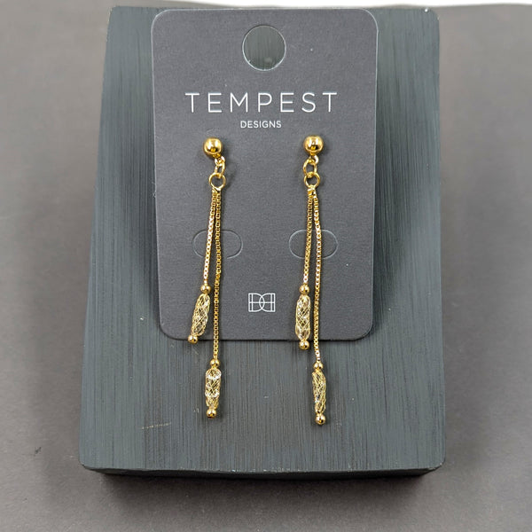 Crystal dangle earrings on snake chain