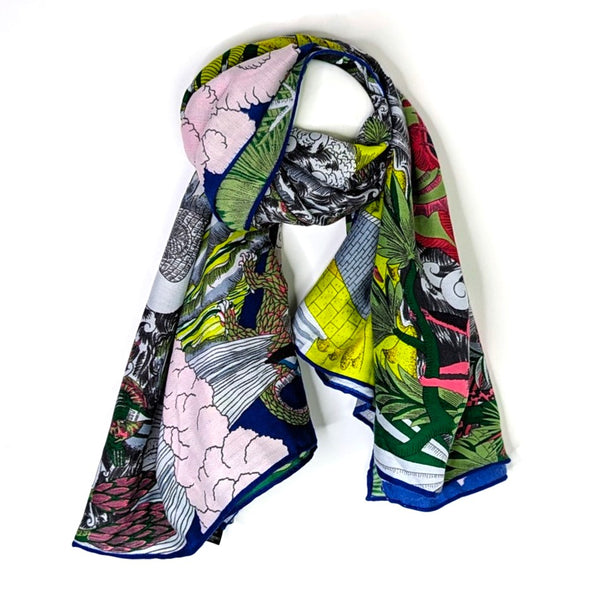 Crazy beautiful silk feel substantial scarf