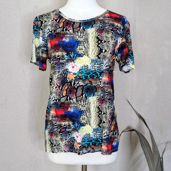 Viscose mix snake print stretchy top (S)