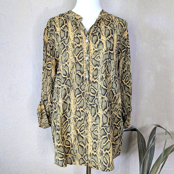 Snake print long sleeve shirt
