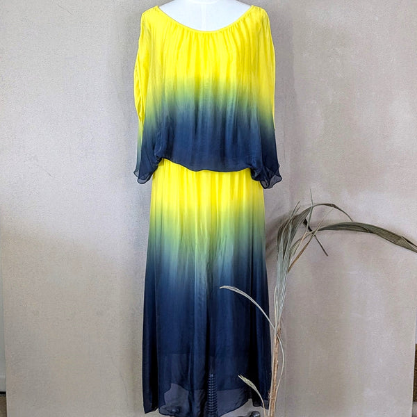 Silk bolero top and skirt with elasticated waist band (M)
