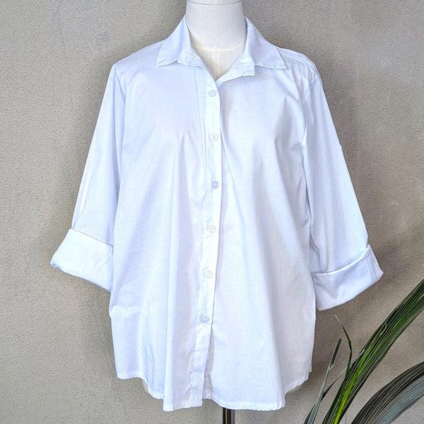 Classic cotton shirt with 3% elastane