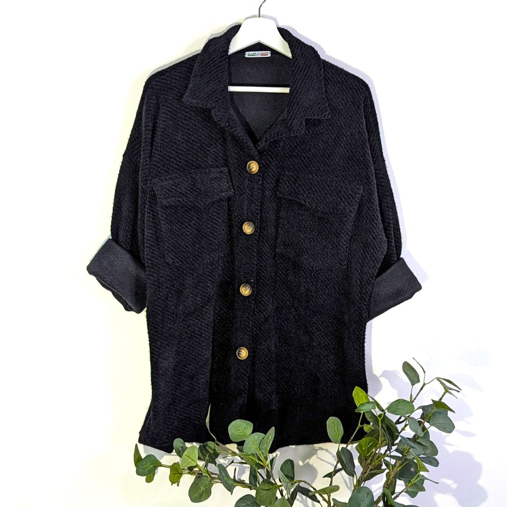 Super soft substantial button down shacket with patch pockets – Tempest ...