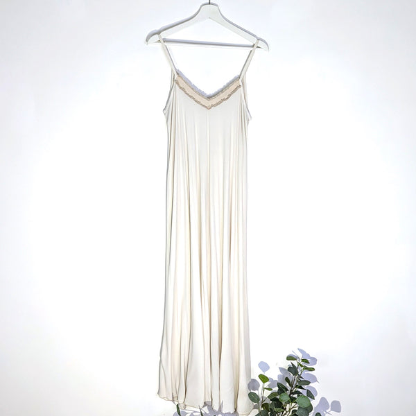 Classy silk mix top with fashionable frayed edge hem (S)