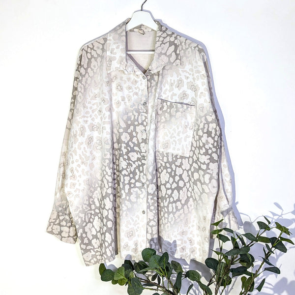 Animal print fine soft corduroy shirt