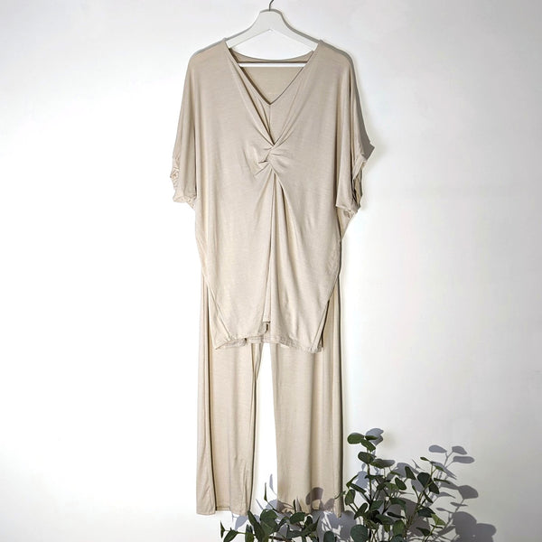 Viscose twist top with straight leg trouser combo (L)