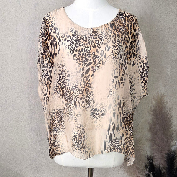 Silk blend animal fusion digital print box top (M)