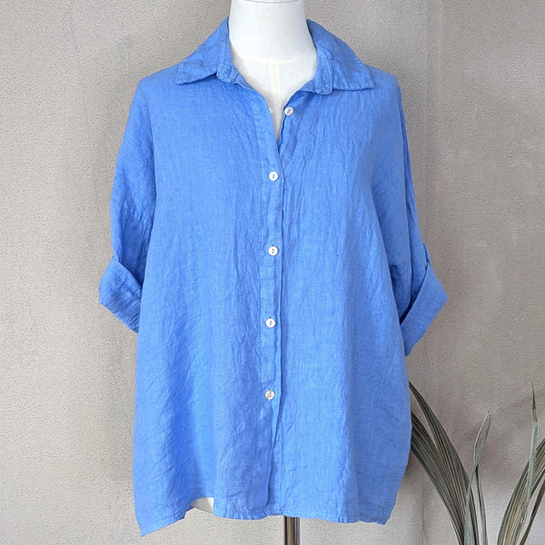 Pure linen roomy shirt (M)