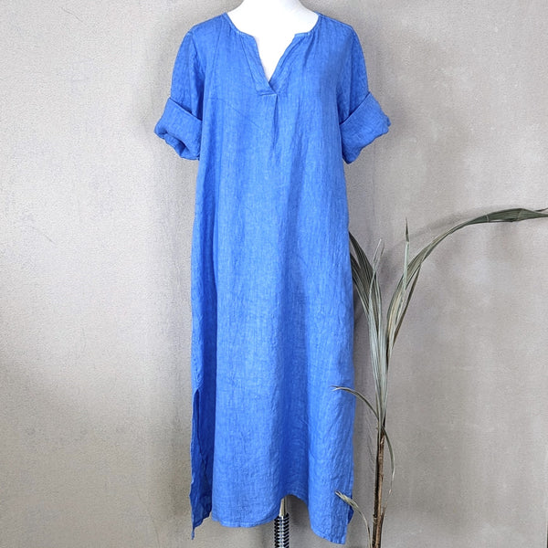 Linen tunic dress with 3/4 sleeves (M-L)