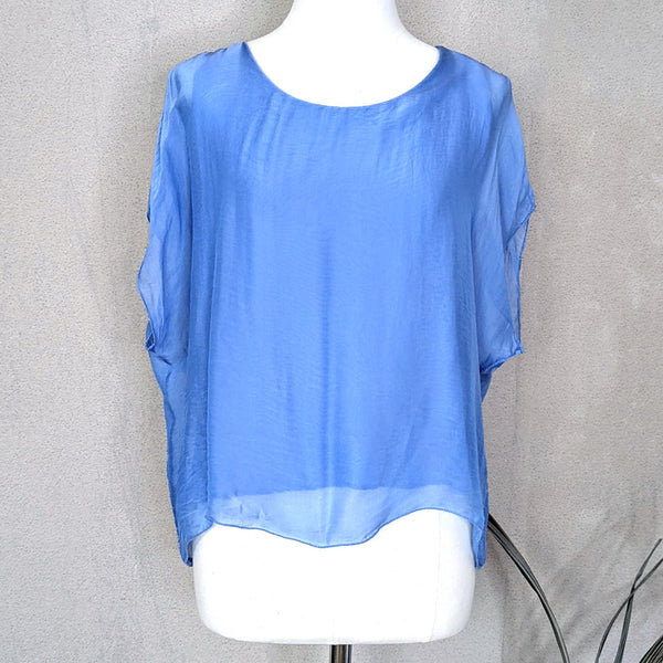 Silk boxy top with comfortable undergarment (S-M)