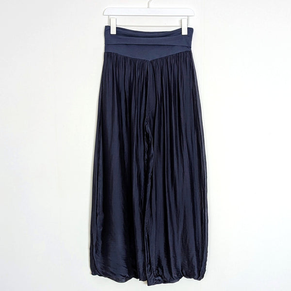 Silk blend straight leg trousers with comfortable under garment
